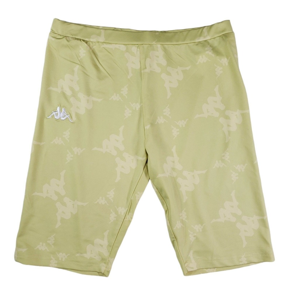 Kappa Cycling Shorts S Wom Malin Yellow Cedar White Embroidered Yoga Italia NEW‎
